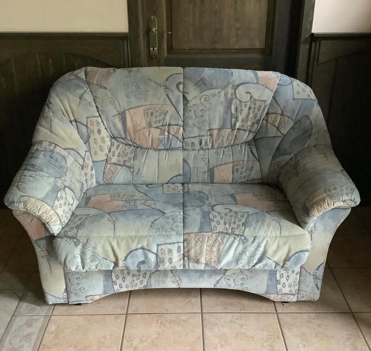 PRIJSVERLAGING Zetel met bed, slaapbank, zetelbed grijsblauw, Huis en Inrichting, Slaapkamer | Slaapbanken, Gebruikt, 140 cm, 200 cm