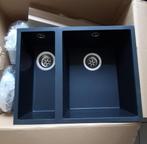 1,5 spoelbak in composiet, Elleci granitec, onderbouw, zwart, Ophalen, Nieuw, Zwart