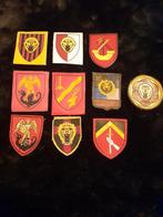 lot de 10 emblèmes/plaques d'immatriculation belges, Collections, Objets militaires | Général, Emblème ou Badge, Armée de terre
