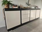 Tafel + dressoir, Huis en Inrichting, Kasten | Dressoirs, Ophalen, Gebruikt, 200 cm of meer, Modern Nero + witte lak zonder chroom