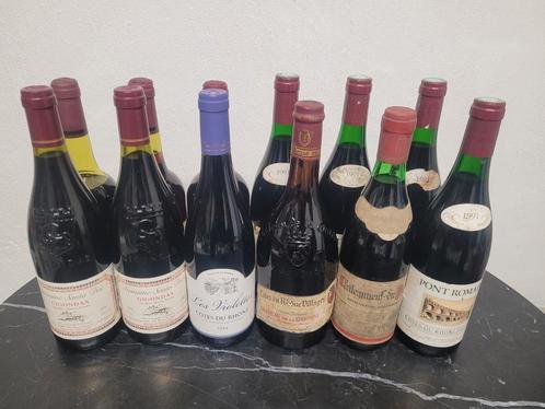 12x Châteauneuf, Gigondas, Côte du Rhône (7€/bouteil, Collections, Vins, Comme neuf, Vin rouge, France, Pleine, Enlèvement