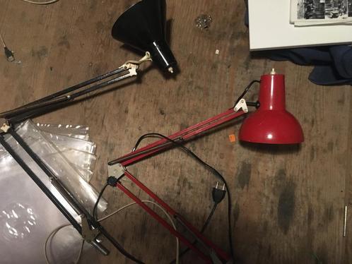2 Vintage Kay-Vee industiele Bureaulampen 70s Deens design, Huis en Inrichting, Lampen | Tafellampen, Gebruikt, 75 cm of meer