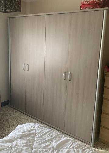 4-deurs houten kleerkast, Ophalen, Gebruikt, 200 cm of meer, 150 tot 200 cm