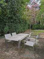 Tuinset met eettafel en 4 stoelen, Ophalen, 4 zitplaatsen, Gebruikt, Eettafel