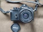 Nikon EM camera met Nikon Mf 35mm 2.5 lens, Audio, Tv en Foto, Fotocamera's Analoog, Ophalen of Verzenden, Zo goed als nieuw, Spiegelreflex