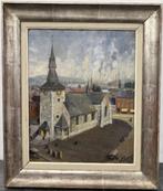huile sur toile Montignies-le-Tilleul de rene van cleemput, Antiek en Kunst, Ophalen of Verzenden