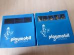 2 vintage Playmobil system blauw opslag koffers 1975, Gebruikt, Ophalen of Verzenden