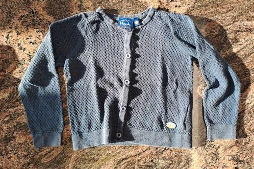 Mt 110 Donkerblauwe gebreide gilet glinsterdraad Heidi, Kinderen en Baby's, Kinderkleding | Maat 110, Gebruikt, Meisje, Trui of Vest