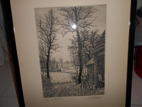 Ets Emiel De Cooman, Antiek en Kunst, Kunst | Etsen en Gravures, Ophalen