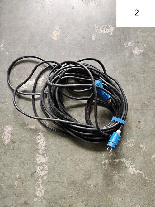 Schuko 16A verlengkabelset, Doe-het-zelf en Bouw, Elektriciteit en Kabels, Gebruikt, Kabel of Snoer, Ophalen