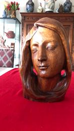 In hout gesculpteerd vrouwenhoofd, Antiek en Kunst, Ophalen