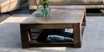 Vol eiken salontafel, Huis en Inrichting, Tafels | Salontafels, Ophalen, Gebruikt, 100 tot 150 cm, 100 tot 150 cm