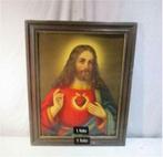 Belle impression antique du Christ dans un cadre en bois - 5, Antiquités & Art, Enlèvement ou Envoi