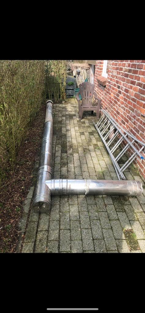 Inox geïsoleerde dubbel wandige rookgasafvoer, Doe-het-zelf en Bouw, Buizen en Afvoer, Zo goed als nieuw, Inox, Ophalen