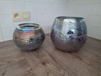 Twee galaxy-stijl vazen te koop, Ophalen, Overige kleuren, Minder dan 50 cm, Glas