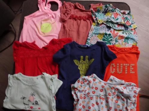8 T-shirts met korte mouwen (Maat 80), Kinderen en Baby's, Babykleding | Maat 80, Zo goed als nieuw, Meisje, Shirtje of Longsleeve