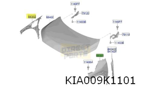 Kia EV3 voorscherm Links ORIGINEEL! 66310EV000, Auto-onderdelen, Carrosserie, Spatbord, Kia, Nieuw, Verzenden
