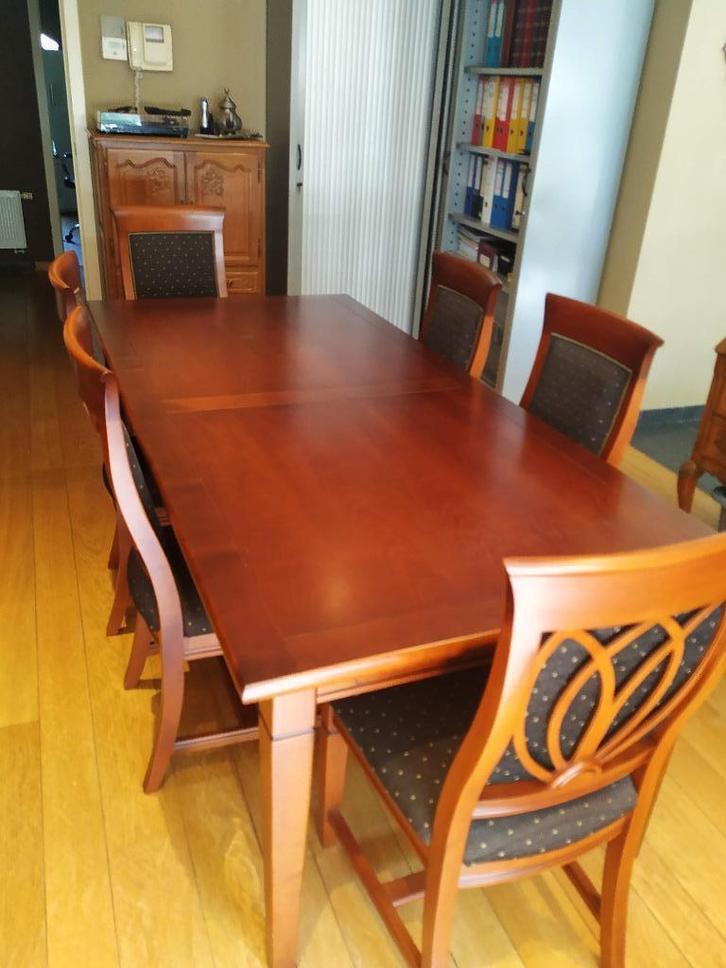 TAFEL IN KERSELAAR, Huis en Inrichting, Tafels | Eettafels, Gebruikt, Vijf personen of meer, Rechthoekig, Kersenhout, Overige materialen