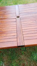 Teaken tuintafel 8 pers vierkant - juist gereinigd, Tuin en Terras, Tuintafels, Ophalen, Zo goed als nieuw, Vierkant, Teakhout