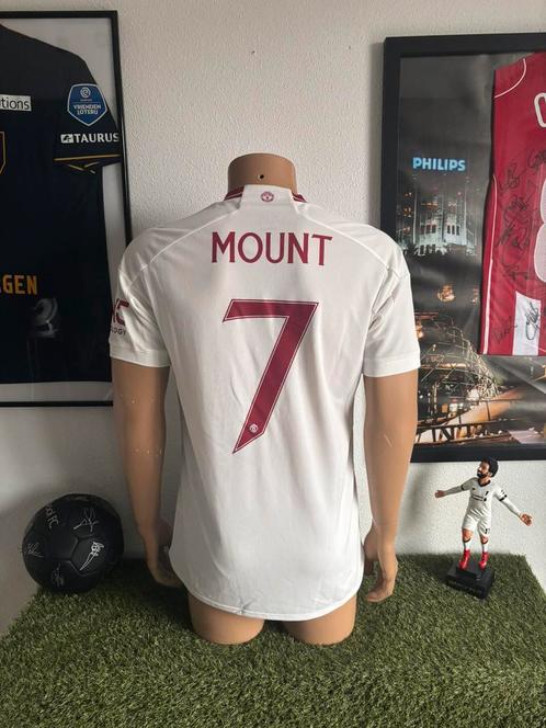 Manchester United 3e shirt 2023-2024 Mount, Sport en Fitness, Voetbal, Zo goed als nieuw, Shirt, Maat M, Verzenden