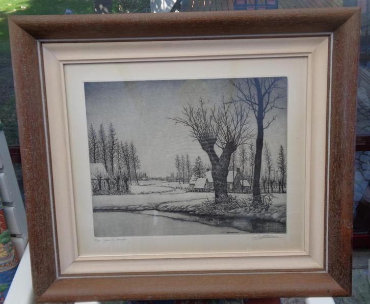 Ets Emiel De Cooman, Antiek en Kunst, Kunst | Etsen en Gravures, Ophalen