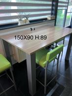 Hoge tafel met 4 barkrukken, Huis en Inrichting, Ophalen, Gebruikt, Metaal