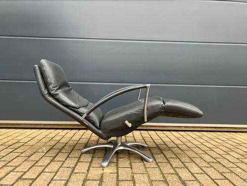 Durlet Dayton relax, donker grijs leder, verstelb kopsteun, Huis en Inrichting, Fauteuils, Ophalen of Verzenden