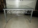 Table basse en métal et verre, Verre, Carré, Enlèvement, Utilisé