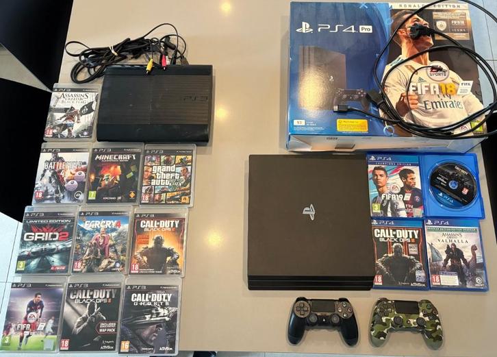 PlayStation 3 Super Slim + PlayStation 4 Pro Bundel + games, Games en Spelcomputers, Spelcomputers | Sony PlayStation 4, Gebruikt
