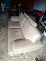 Leren 3 zit, Huis en Inrichting, Zetels | Zetels, Ophalen, Gebruikt, Driepersoons, Rechte bank