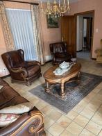 salon leder met hout, Ophalen, Gebruikt, Hout