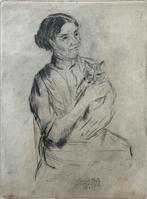 Ets Pieter De Mets (1880-1965) Dame met kat, Enlèvement