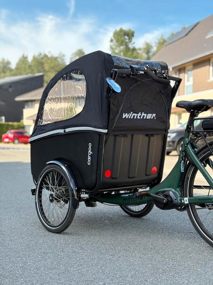 NIEUW: Winther Cargoo bakfiets met elektrische ondersteuning, Vélos & Vélomoteurs, Vélos | Vélos avec bac, Comme neuf, Autres marques
