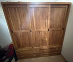 Houten kleerkast met schuifdeuren, Huis en Inrichting, Kasten | Kleerkasten, Ophalen, Gebruikt, 200 cm of meer, 150 tot 200 cm