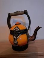 Pot à Théière Antique Petit Laiton  Orange Vieux Rare Beau, Enlèvement ou Envoi