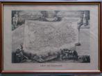 Ingekaderde historische kaart departement Calvados Frankrijk, Frankrijk, Overige typen, Zo goed als nieuw, Ophalen