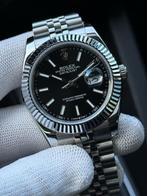 Rolex datejust zwart zilver, Rolex, Polshorloge, Nieuw, Ophalen of Verzenden
