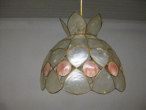 Tiffany luchter D= 25 cm silicaatglas en koperfolie - 1 lamp, Antiek en Kunst, Antiek | Verlichting, Ophalen of Verzenden