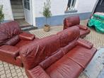 Salon complet en cuir de buffle, double couture., Huis en Inrichting, Ophalen, Zo goed als nieuw, Leer