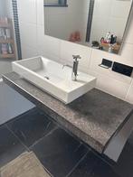 Keramische lavabo met natuursteen blad, Huis en Inrichting, Badkamer | Complete badkamers, Ophalen, Zo goed als nieuw