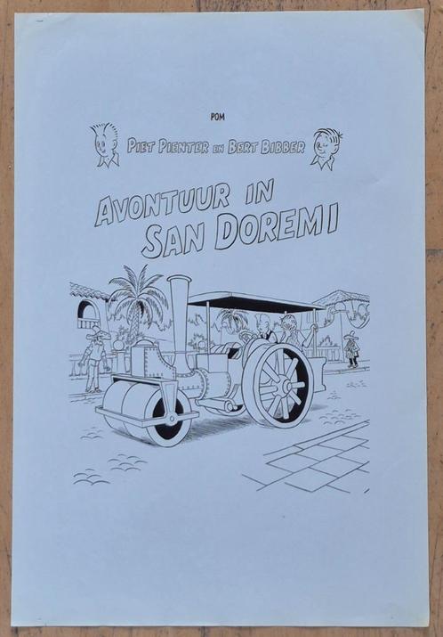 Piet Pienter en Bert Bibber proefdruk cover San Doremi, Verzamelen, Stripfiguren, Zo goed als nieuw, Overige typen, Overige figuren