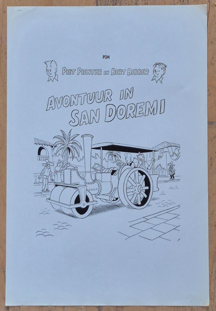 Piet Pienter en Bert Bibber proefdruk cover San Doremi, Verzamelen, Stripfiguren, Zo goed als nieuw, Overige typen, Overige figuren