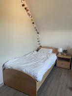 jeugd student bed + kastje + lattenbodem + matras, Huis en Inrichting, Ophalen, 90 cm, Eenpersoons, Beige