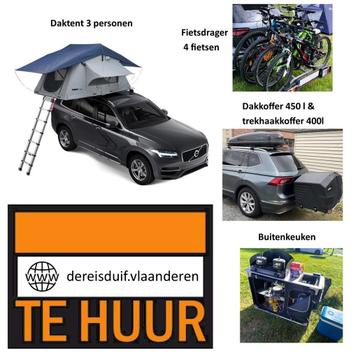 Verhuur daktent, trekhaakkoffer, buitenkeuken, …