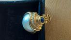 18kt en Mabé cultuurparels, 0,40 ktsaffier en 0,14kt diamant, Ophalen, Zo goed als nieuw