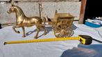 Koperen beeld paarden met kar, Ophalen, Zo goed als nieuw
