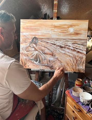 Schilderij dame aan zee Mk Art beschikbaar voor biedingen