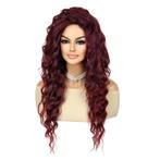 Pruik met lang haar zonder pony wijnrood model 9618, Handtassen en Accessoires, Uiterlijk | Haarverzorging, Verzenden, Nieuw, Pruik of Haarverlenging