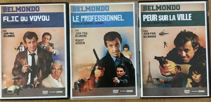 Collectie van 3 films van Jean-Paul Belmondo Dvd 3disc, Cd's en Dvd's, Dvd's | Klassiekers, Gebruikt, Actie en Avontuur, 1960 tot 1980