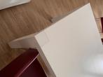 Eettafel wit gespoten (origineel teak), Huis en Inrichting, Tafels | Eettafels, Ophalen, Gebruikt, 200 cm of meer, 50 tot 100 cm